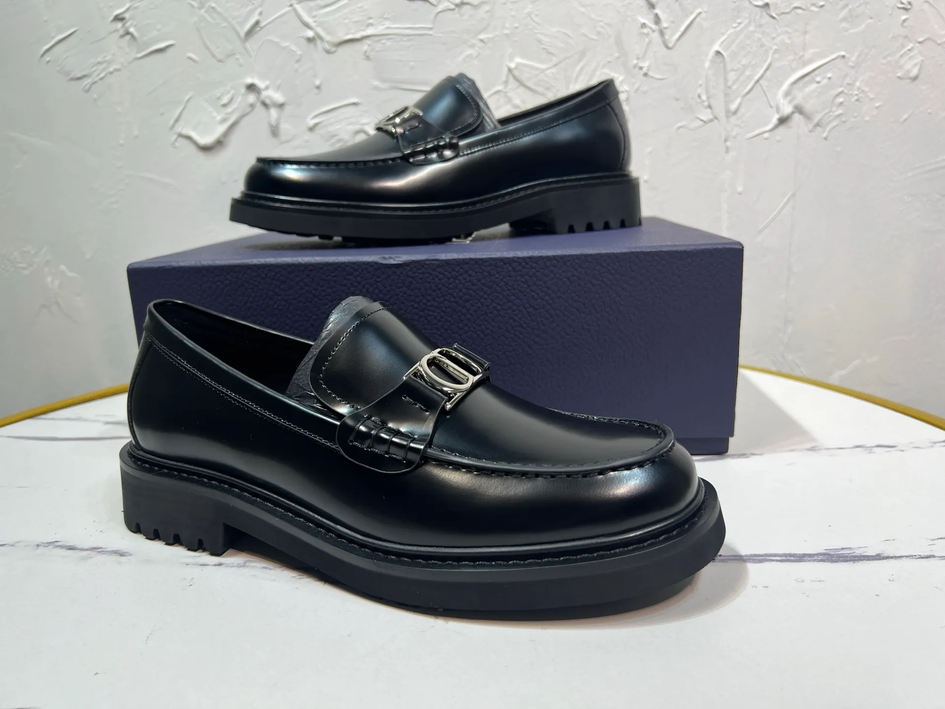 P780 2025 latest Dior/Dior men's logo leather shoes, GRANVILLE moccasin loafers with buckles, original version developed one to one, imported cowhide open edge beads on the surface, cowhide lining, full package, code number 39-46